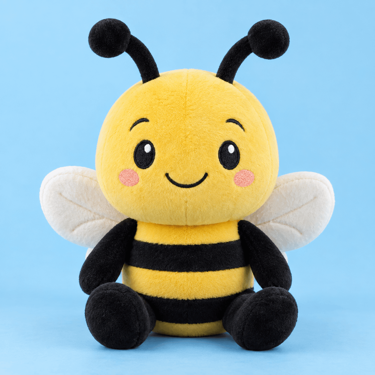 Yellow bee mascot promotional plush toy sample