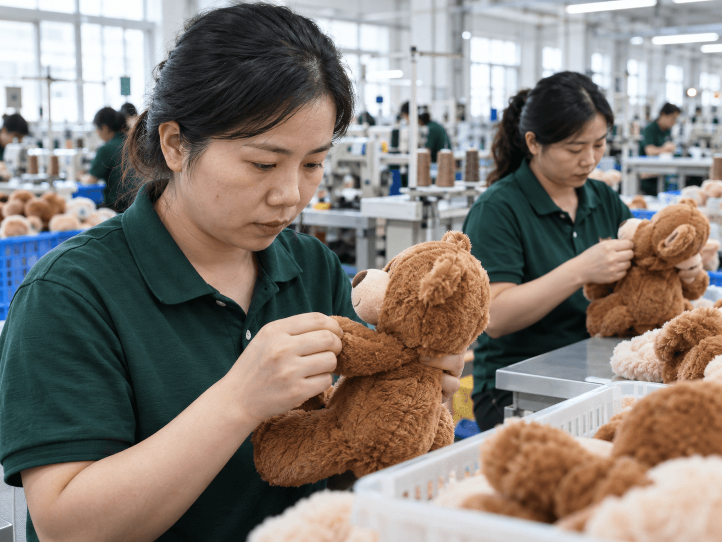 Plush toy sewing inspection at the Shenzhen factory
